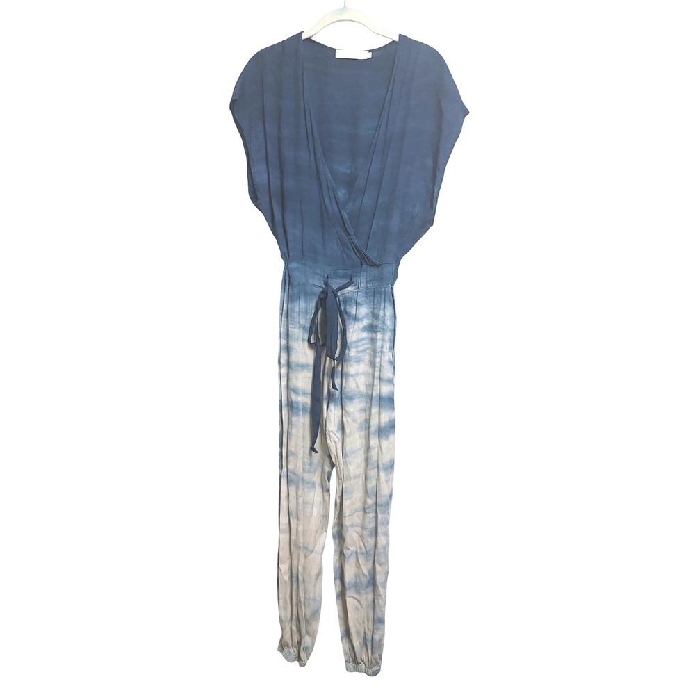 Kain Label Blue Tie Dye Surplice Drawstring Jumpsuit XS